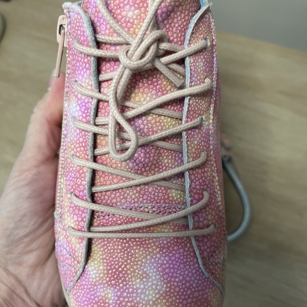 CLOUD Aika Prints Marea Rose Pink Side-Zip‎ Leather Minimalist Sneakers 7.5 / 38 - Picture 9 of 10